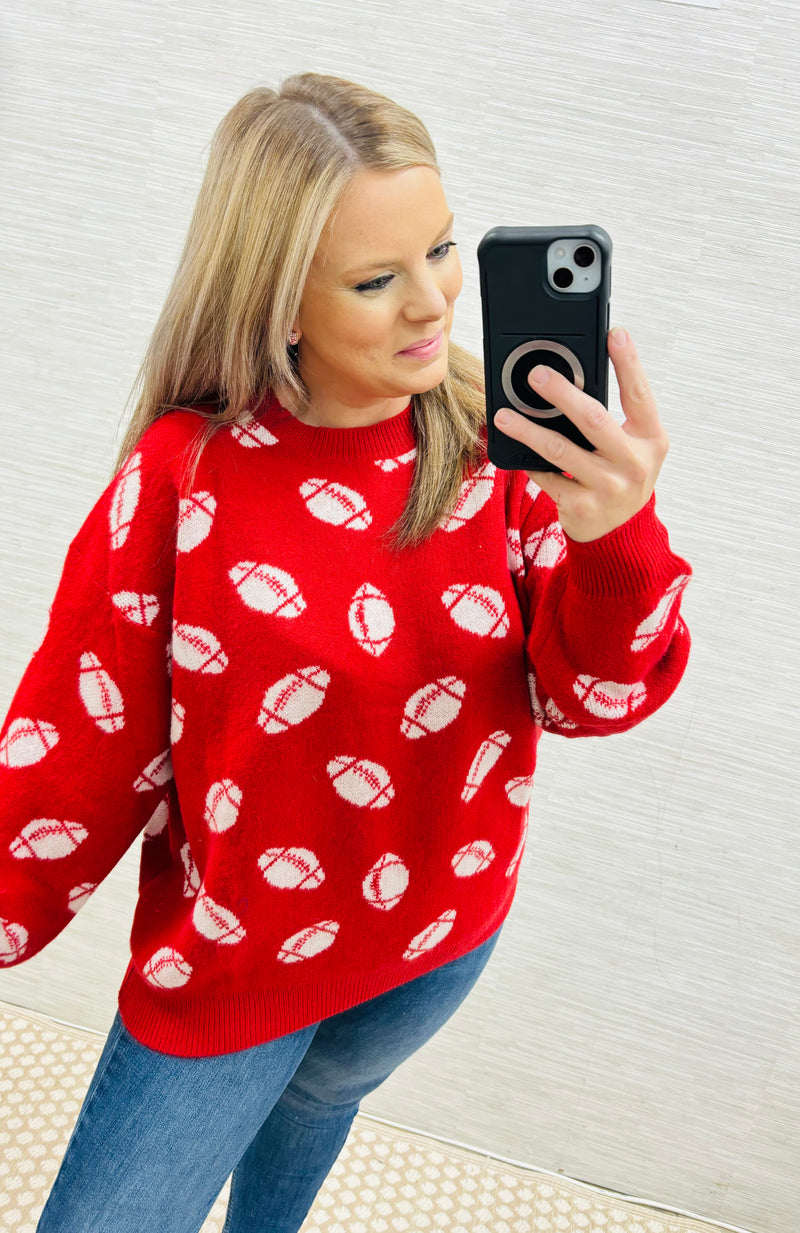 Red/White Football Sweater