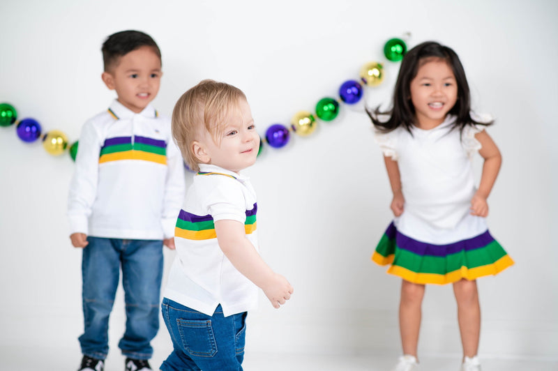 White Chest Stripe Toddler Long Sleeve