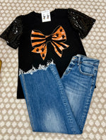 Halloween Bow Sequin Sleeve