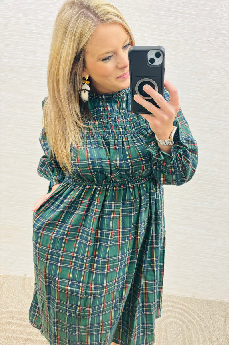 Green Plaid Holiday Dress