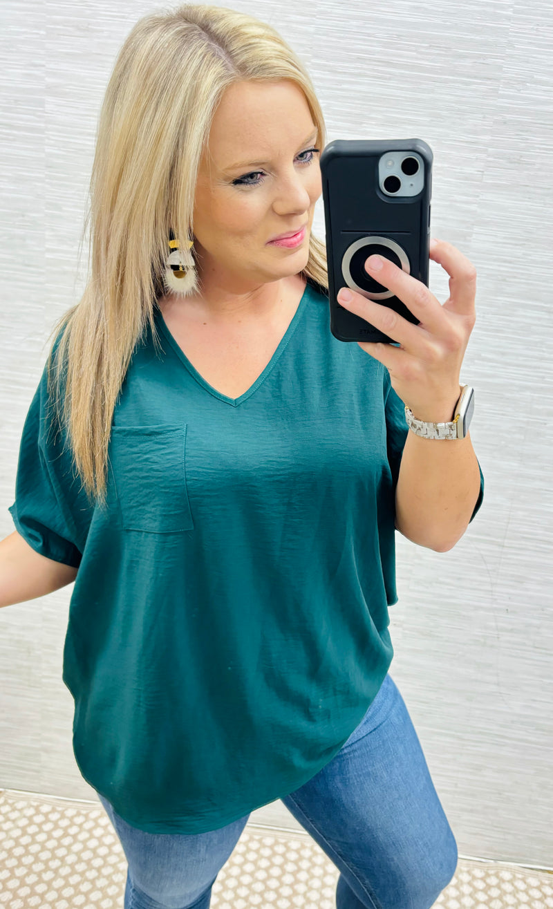 Jodie Hunter Green Basic Blouse