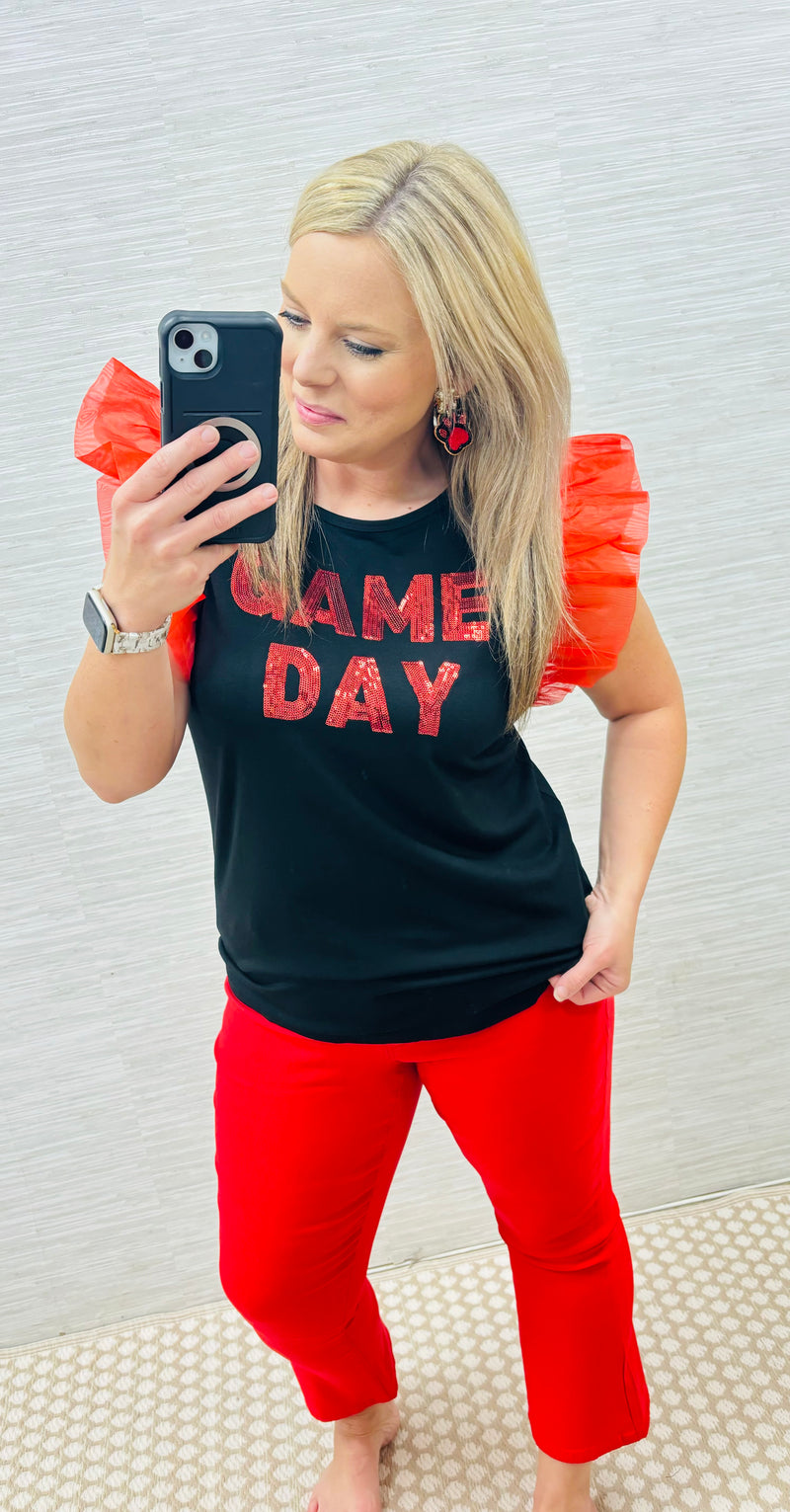 Red/Black Game Day Top