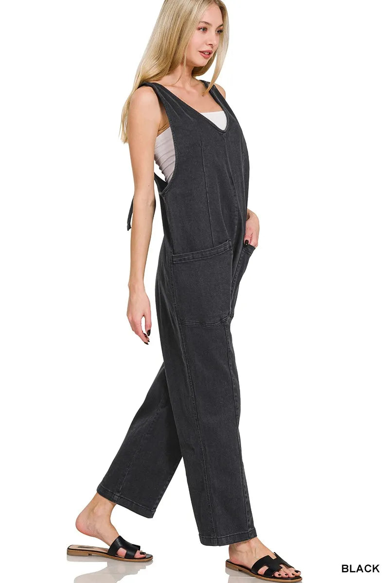 Zenana Casual Adjustable Strap Baggy Jumpsuit with Pocket