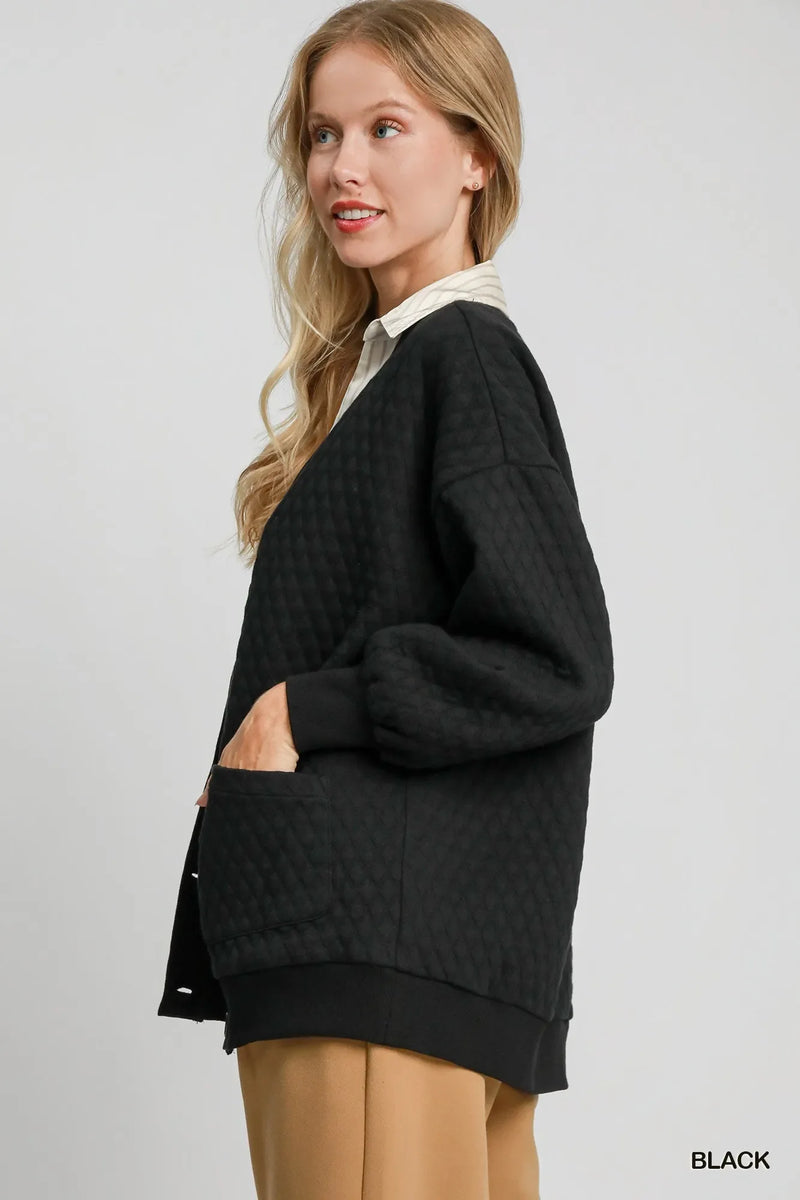 Umgee Button-Up Jacquard Cardigan