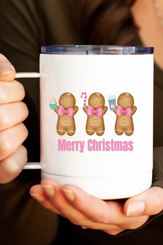 Merry Christmas Cute Gingerbreads Travel Cup