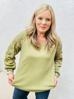 Sage Waffle Knit Blouse