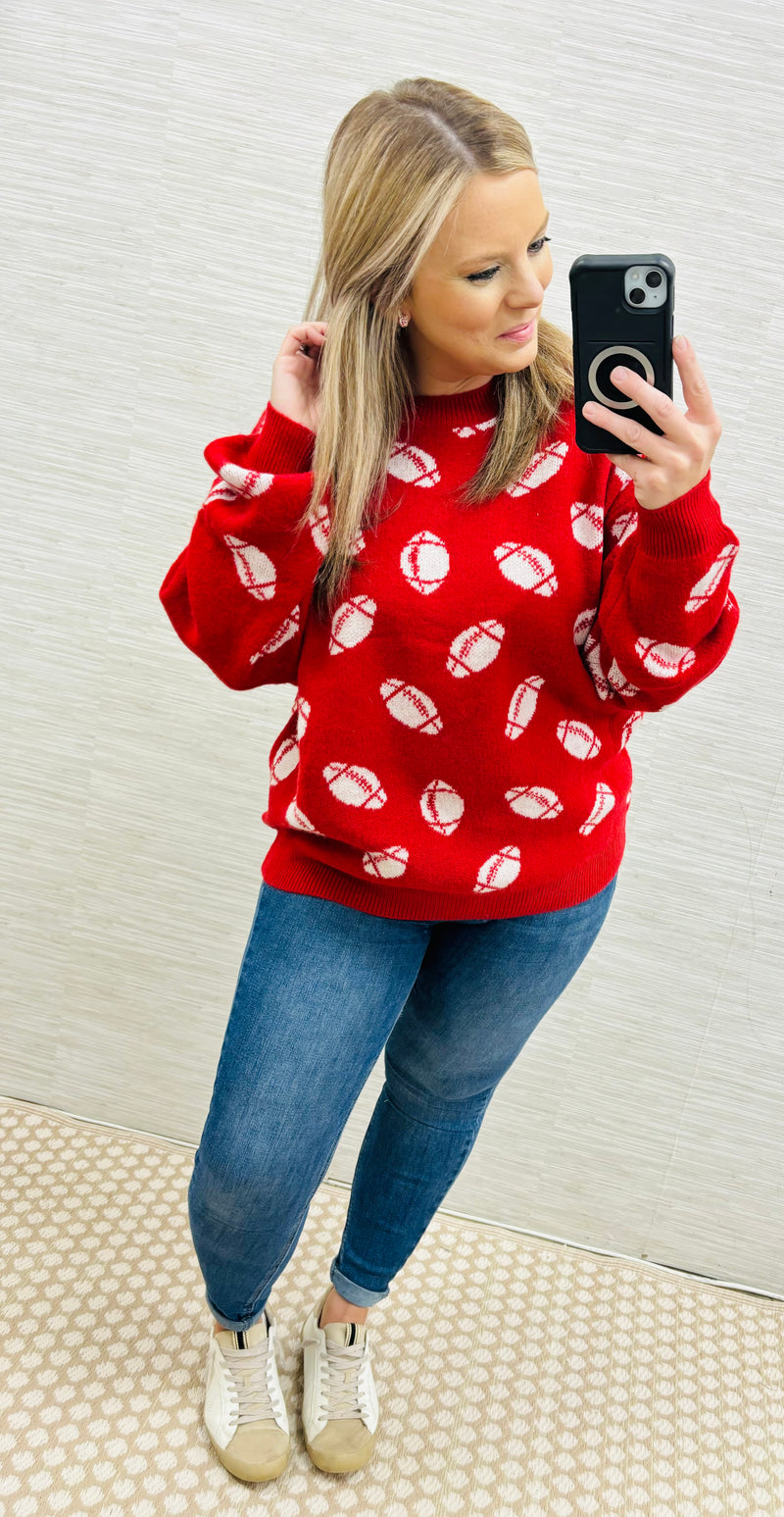 Red/White Football Sweater