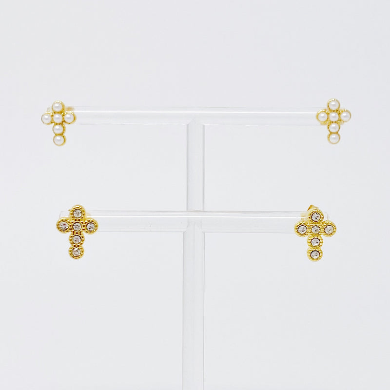 Dainty Cross Stud Earrings