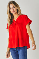 V-Neck Dolman Sleeve Solid Basic Top