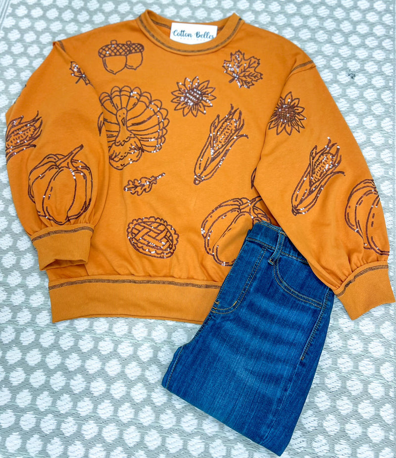 Orange Thanksgiving Blessing Top