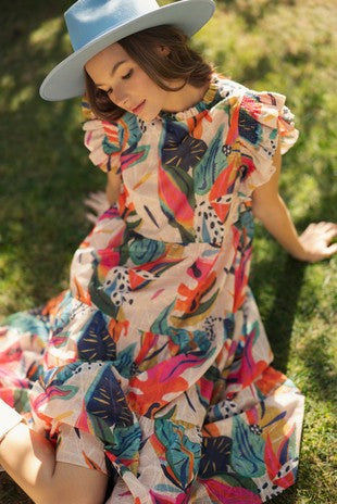Taupe Floral Maxi