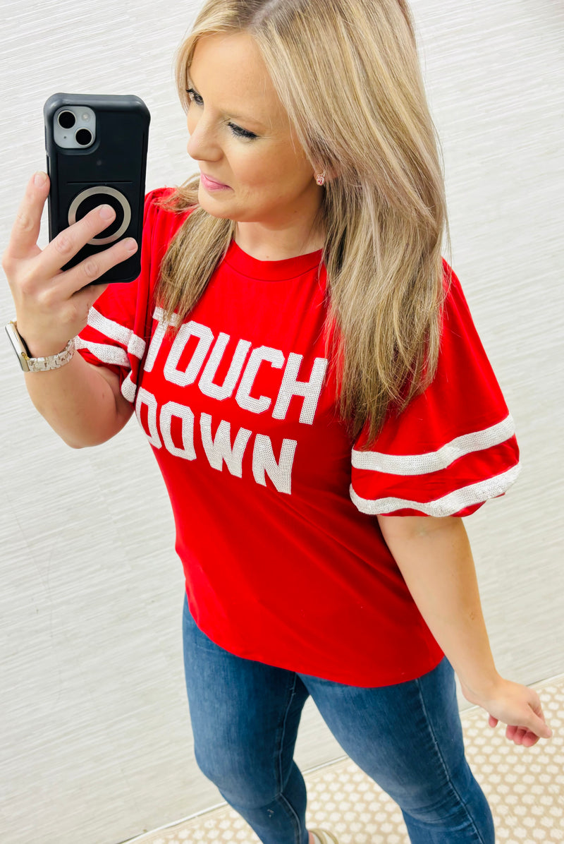 Red - Touch Down Blouse