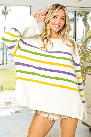 Pre Order Mardi Gras Ivory Striped