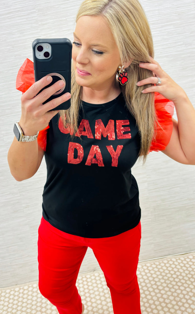 Red/Black Game Day Top