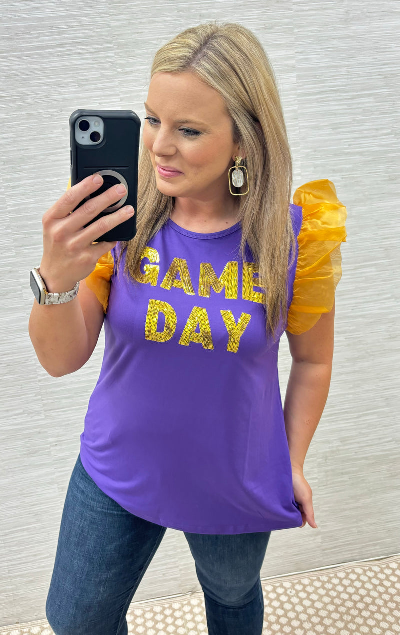 Purple/Gold Game Day Top