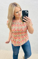 Smocked Floral Blouse