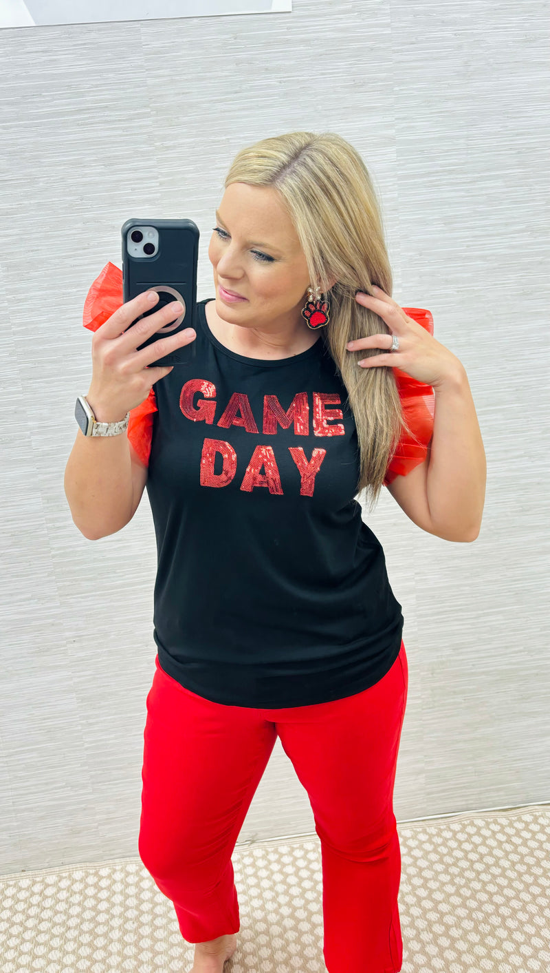 Red/Black Game Day Top