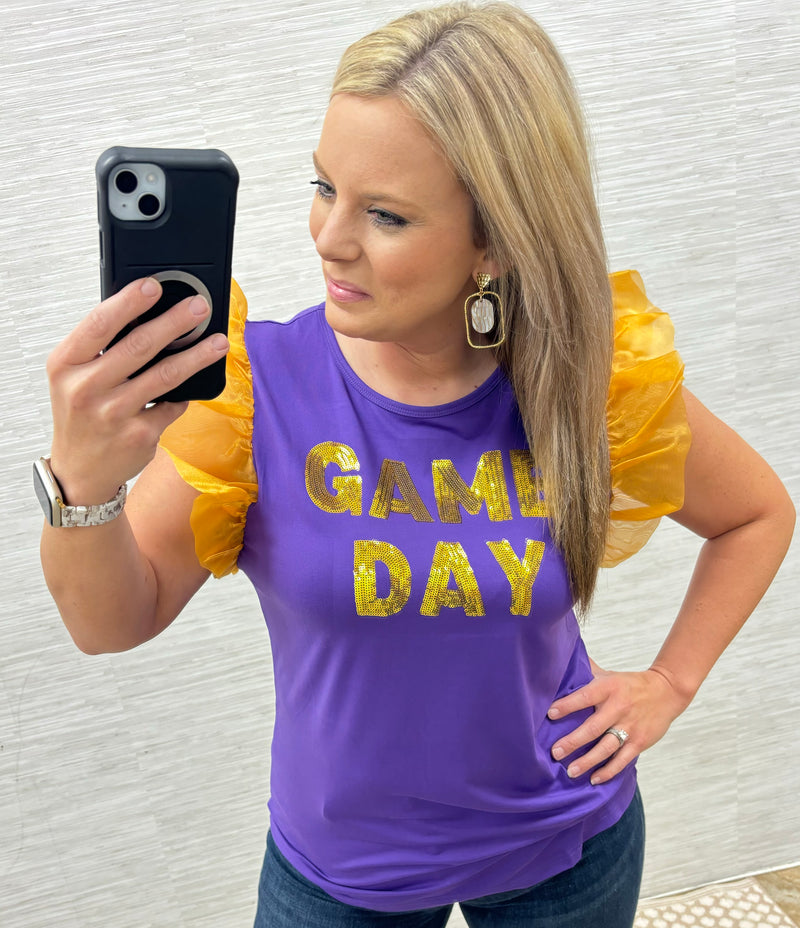 Purple/Gold Game Day Top