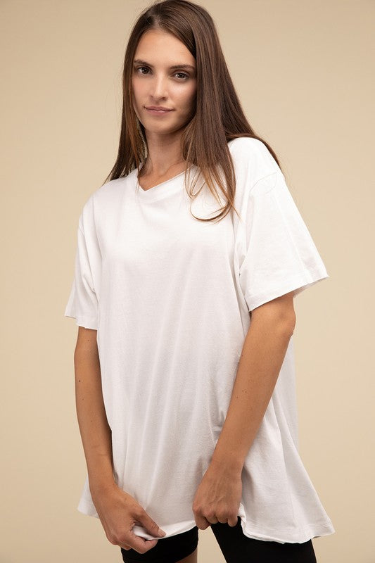 Cotton Drop Shoulder Oversized Top