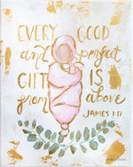 'Every Good and Perfect Gift' in Acrylic Gold Frame 4x6: Girl 3