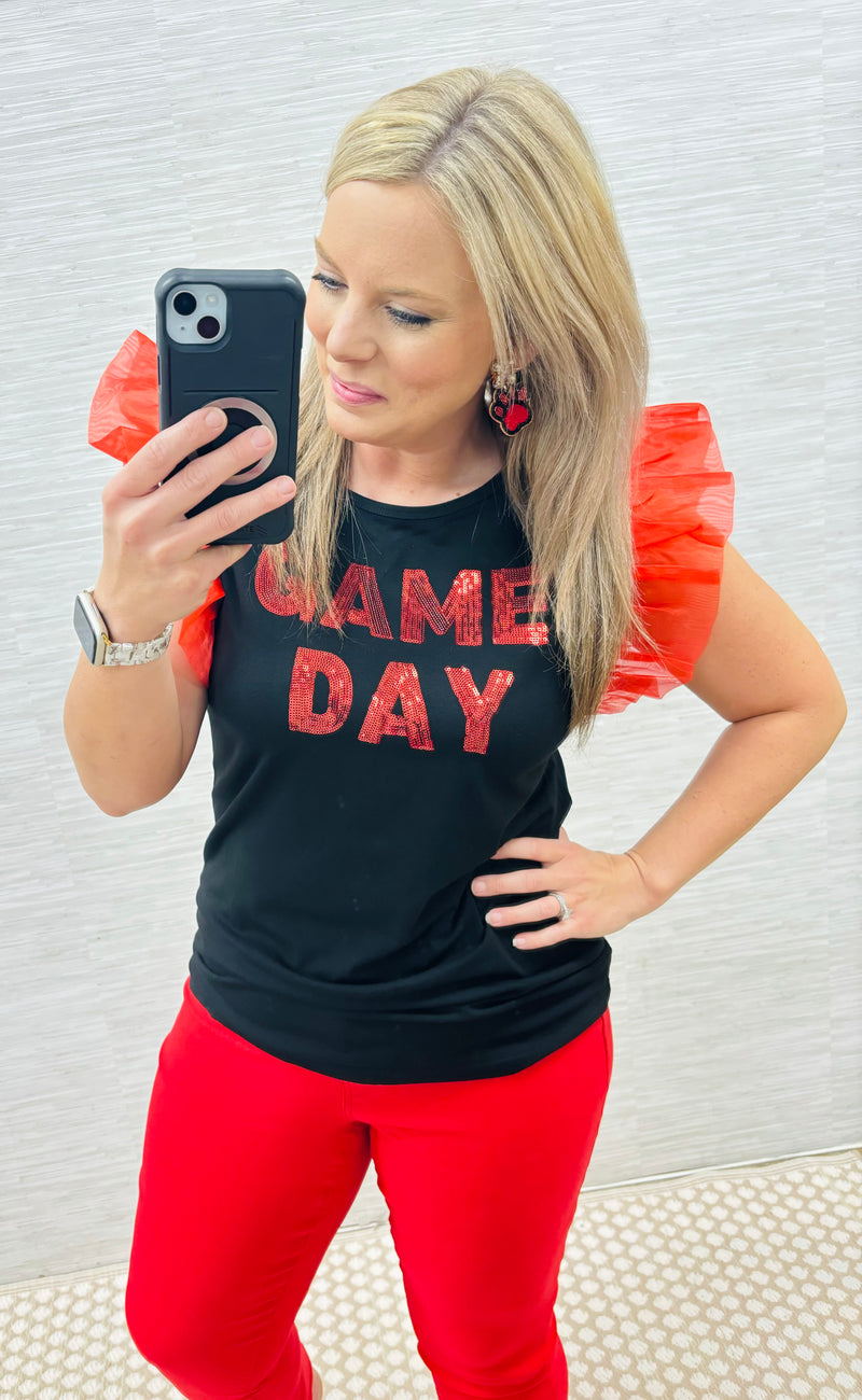 Red/Black Game Day Top