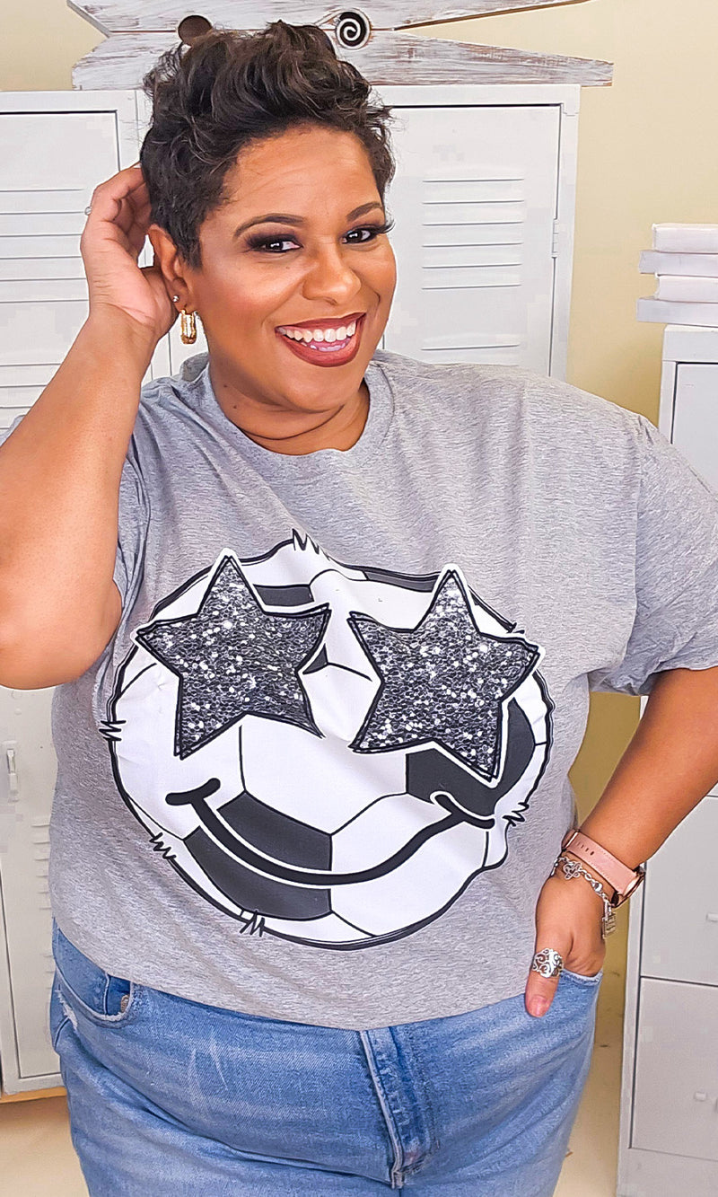 Soccer Star Smiley Graphic T-Shirt