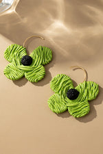 Raffia straw flower earrings