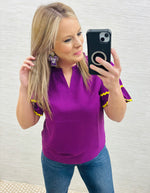 Purple Gameday Ric Rac Top