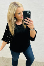 Black Pearl Sleeve Blouse