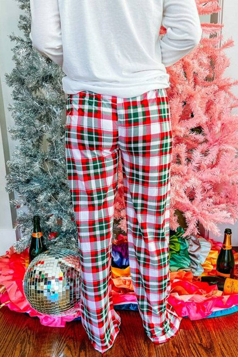 Merry Christmas Plaid Pajama Set