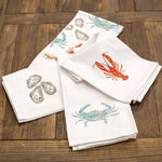 Oysters Hand Towel   White/Gray   20x28