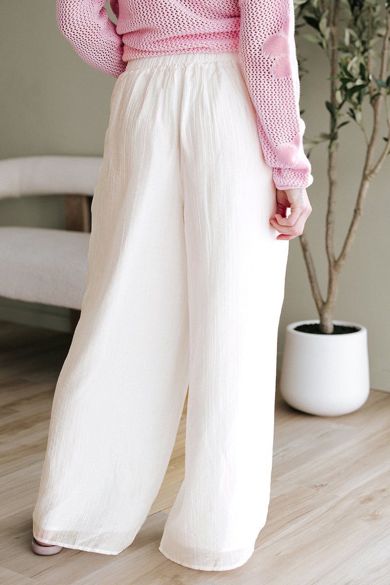 Jessie Casual Tie Waist Pleated Wide Leg Pants