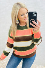 Striped Sweater Olive