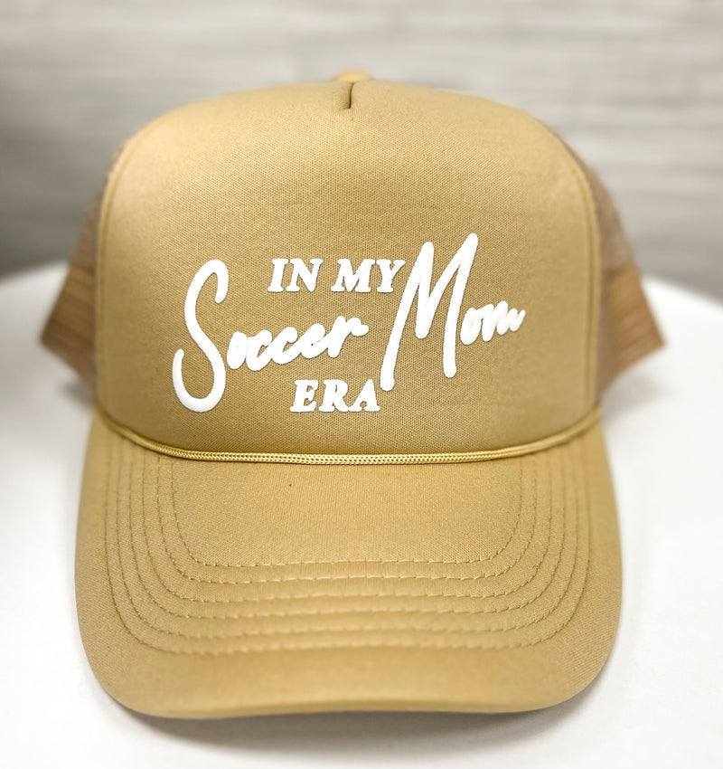 In My Soccer Mom Era Tan Trucker Hat