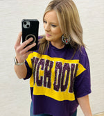 Purple/Gold End Zone Top