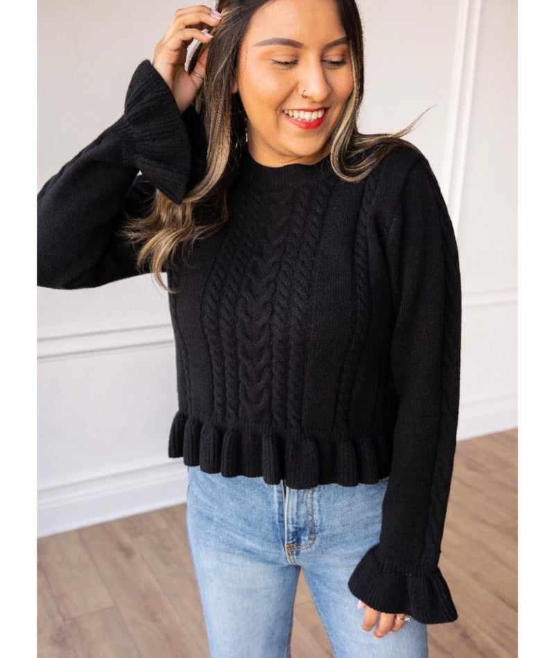 Black Bring The Warmth Sweater