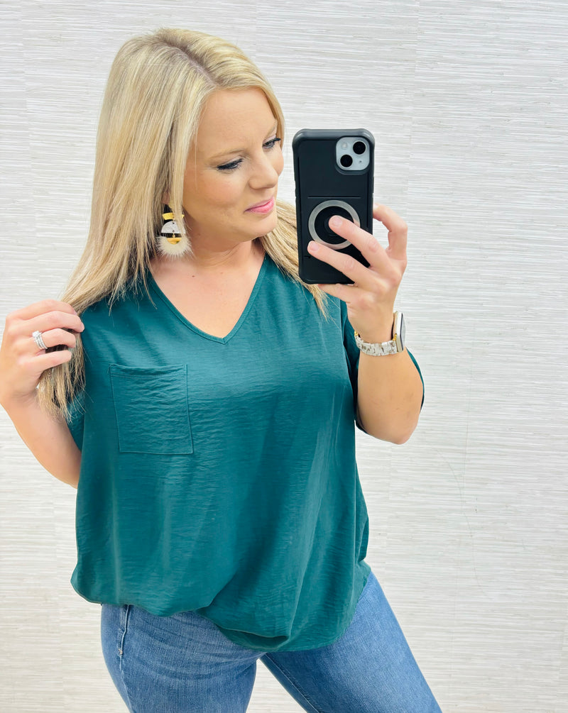 Jodie Hunter Green Basic Blouse