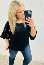 Black Pearl Sleeve Blouse