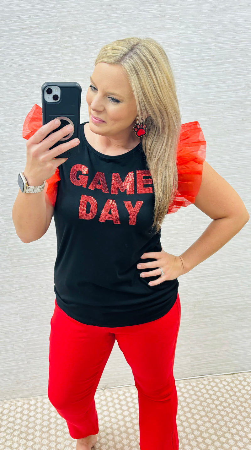 Red/Black Game Day Top