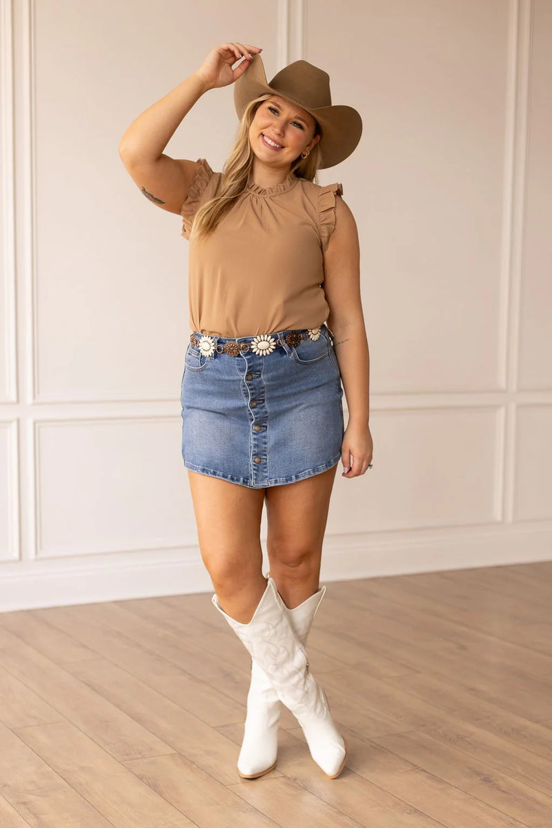 The Lacey Denim Skort