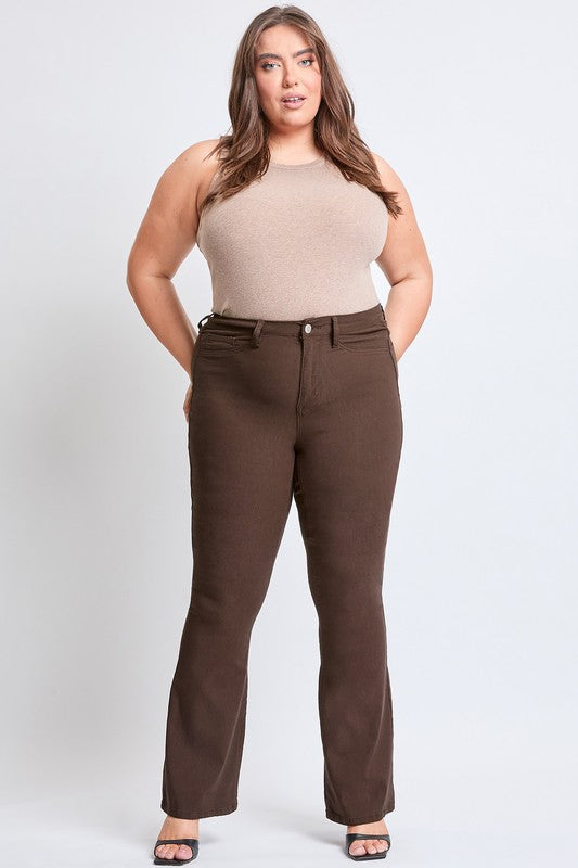 Cocoa Hyper Stretch High Rise Flare