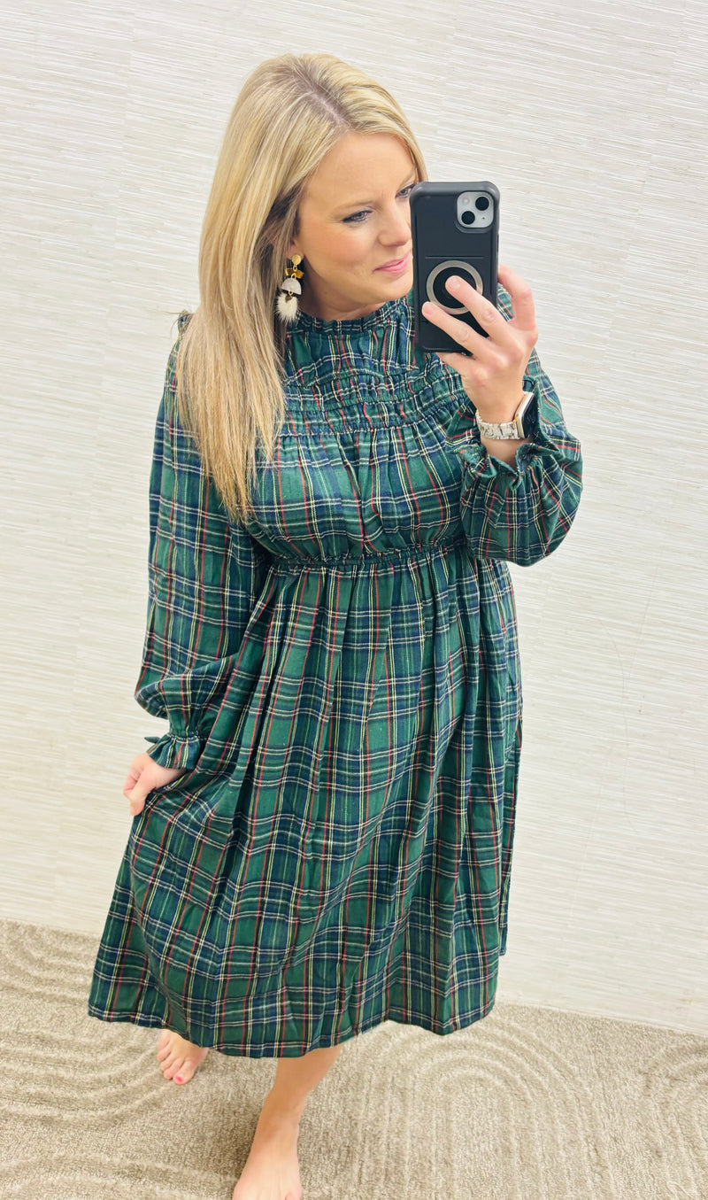 Green Plaid Holiday Dress