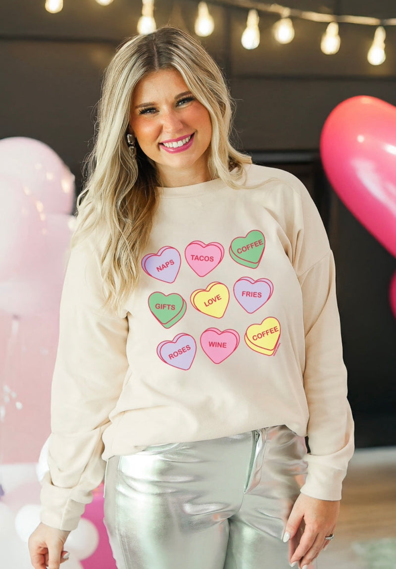 Preorder My Favorite Things Valentines Microfleece Sweatshirt