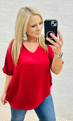 Jodie Red Basic Blouse