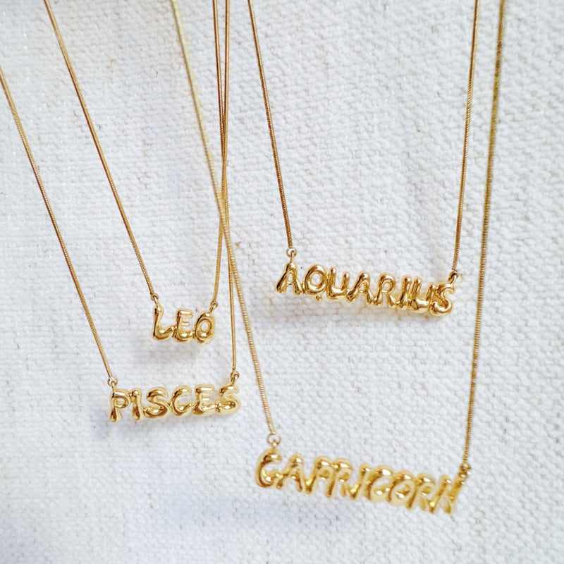 Balloon Letter Zodiac Necklace
