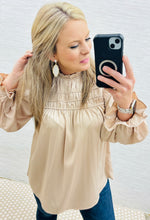 Chesnut Frilled Satin Blouse