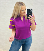 Purple Gameday Ric Rac Top