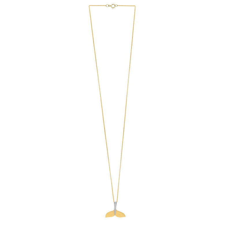 Whale Tail Necklace in 10K Yellow Gold
