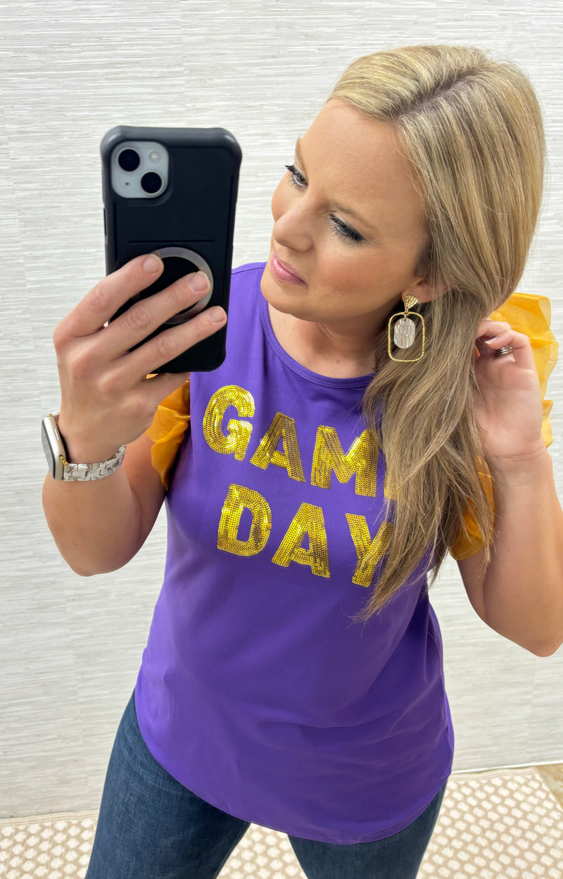 Purple/Gold Game Day Top