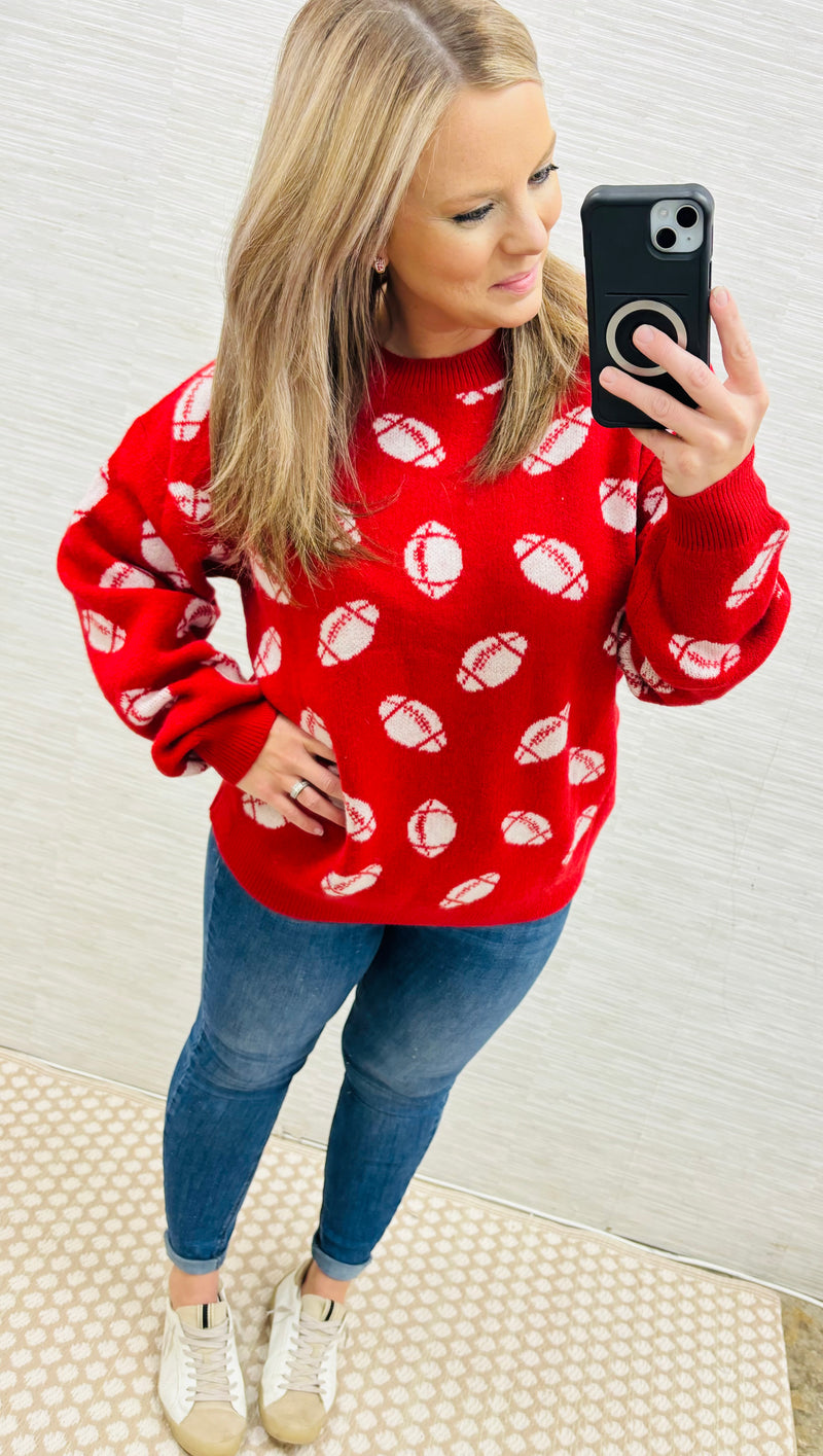 Red/White Football Sweater